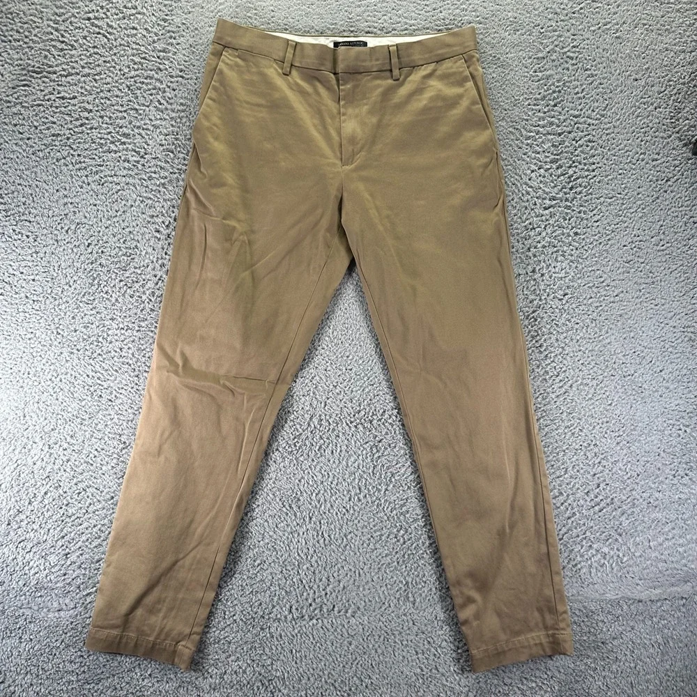 Banana Republic Mason Pant Mens 33x30 Brown Cotton Chino Tapered Athletic Preppy
